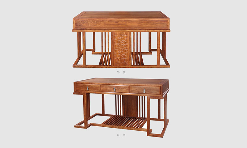 铜川 别墅中式家居书房装修实木书桌效果图